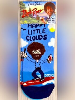 Bob Ross Crew 2 Pack Unisex Crew Socks- NWT